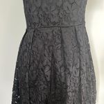 Black Eyelet Short Sleeve Off The Shoulder Dress Size XL Photo 4