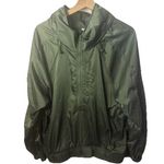 Free People Movement Jacket Womens M Relay Half Zip Green Satin Bomber Utility Photo 0