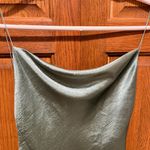 Double Zero Cowl Neck Sage Green Satin Slip Mini Dress - Size Small Photo 2