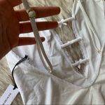 We Wore What Bow One Piece Swimsuit Floral Jacquard White Size Medium NWT Photo 8