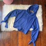 Cobalt Blue Hoodie Top with a tie back Size M Photo 0