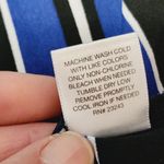 Pacific&Co NY& Black Blue Striped Roll Tab Vneck Popover Blouse Size Small Photo 6