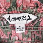 Nanette Lepore  Peasant Top Womens L Pink Floral Smocked Boho Cottagecore Prairie Photo 4