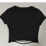 Black Solid Distressed Short Sleeve Tee T Photo 1