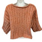 PaperMoon  Chunky Sweater Sz S Rust Wide Ribbed Marled SS Oversized Cropped New Photo 2