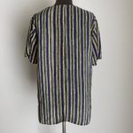 Melrose Studio Shirt Silk striped grandma preppy size Medium Green Photo 3