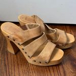 Bongo Vintage 1990s  Wooden Leather Sandals Size 7.5 Photo 0