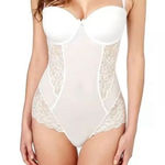 LE MYSTERE White Bridal Sophia Lace Bodysuit Size 32B #2397 White Photo 0