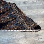 Lofbaz viscose black feather pattern harem pants smocked waist size large M34 Photo 5