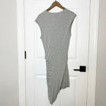 Bishop and Young BISHOP + YOUNG Size L Gray Cap Sleeve Modal Knit Ruched T-Shirt Dress Photo 5