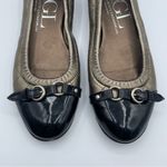 Attilio Giusti Leombruni AGL Monika Quilted Cap Toe Ballet Flat Bronze Black 37 Gold Size 7 Photo 3