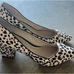 Marc Fisher Cheetah Print Heels Size 9M Block Heel Haircalf Pumps Classic Luxury Photo 4