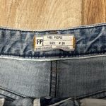 Free People  Rock Denim Uptown Camp Blue Mid Rise Cut Off Jean Shorts Photo 1