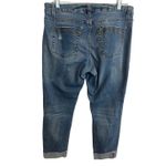 Nanette Lepore  Denim‎ Crop Cuffed Skinny Jeans Size 10 Distressed Medium Wash Photo 1