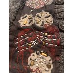 Alberto Makali cardigan sweater embellished front w/ sheer overlay sz Medium Photo 4