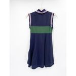Carven Lace Up Navy Blue Green Mini Collared Polo Shirt Dress Size 38 Photo 4