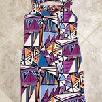Forever 21 geometric multicolored long tunic tank top purple blue orange pink Photo 3