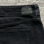 American Eagle NWT  Black Denim Distressed Low Rise Mini Skirt Size 14 32W Photo 8