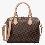 Elegant Brown Geometric Handbag Photo 0