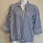 Mavi Blue and White Button Down Shirt with Notched Collar Size XS Photo 0