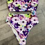 H&M  High Leg Floral Bandeau Swimsuit Size Medium NWOT Photo 0