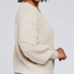 Gentle Fawn Arizona V-Neck Pullover in Cream Size M Photo 3
