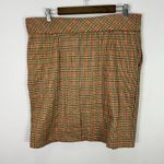 Architect Pencil Skirt L Plaid Check Vtg 90s Academia Preppy Cottagecore Retro Brown Size L Photo 2