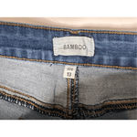 Bamboo  Flare Mid Rise Split Leg Blue Jean‎ sz 13 Hipster 90s Throwback Photo 2
