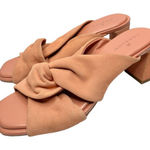 Caslon  Sandals Size 7 Coral Suede Leather Crisscross Open Toe Block Heel Slip On Photo 0