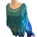 Live and let live  Blue and Green Flowy Blouse Multiple Ways to Wear. WORN ONCE Photo 13