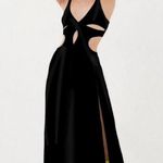 For Love & Lemons Black Yuri Cutout Midi Cocktail Dress Size Medium Photo 0