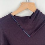 Calvin Klein Calvin Klein Soft Purple Silk Cashmere Beaded Shawl Neck Sweater Photo 6