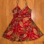 Guess Red Tropical Print Mini Dress Photo 1