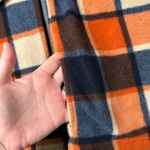 Mountain Lake Vtg Womens L Orange Blue Plaid Full Zip Long Sleeve Fleece Shacket Photo 4