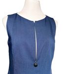 Akris Punto A Line Sleeveless Wool High Neck Ombre Colorblock Dress Blue Navy 8 Photo 4