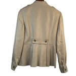 Lena Gabrielle Linen Military Style Jacket Blazer Beige Size 8 Brown Photo 7