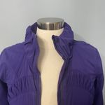 Lululemon  Zip Jacket Ruching Thumb Hole Emblem Size 4 Purple Photo 2