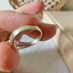 Double Heart Pink Purple Promise Ring Vintage “Jolie” Silver Triple Shank Femme Jewelry Photo 10