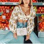 Zimmermann NWT.  Floral Print One-Shoulder Top ZIM 0/ US 4 white yellow Photo 12