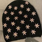 Caroline Rowan Embroidered Floral Beanie #43 Black Photo 1