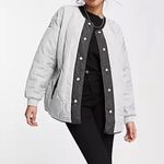 Noisy May  Light Gray Crewneck quilted long sleeve jacket S Photo 0