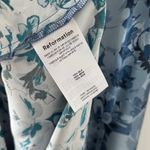 Reformation Blue Floral Silk Dress Photo 9