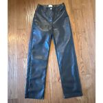 Aritzia  Wilfred Melina faux leather high rise straight black pant 00 Photo 3