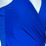 MiracleSuit  Oceanus One Piece Swimsuit Faux Wrap Blue 10 Photo 4