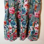 Umgee USA Floral Lace Mock Neck Tiered Mini Dress Medium Green Pink Boho Summer Photo 2