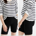 Madewell  Black Ottoman Jacquard Biker Shorts Size S Photo 1