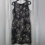 Amanda Smith  Black and Cream Floral Midi Dress Size 8 Photo 10