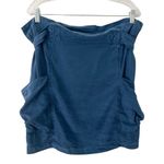 Anthropologie NWT  Amadi Nantes Blue Tencel Belted Mini Skirt Sz Medium Photo 2