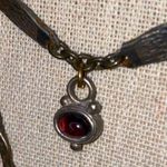 Designer Two Tier Gunmetal Discs Jerusalem Cross Red Stone & Rhinestone Necklace Black Photo 5