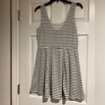 Divided by H&M Black White Striped Fit and Flare Dress Size 12 Photo 2